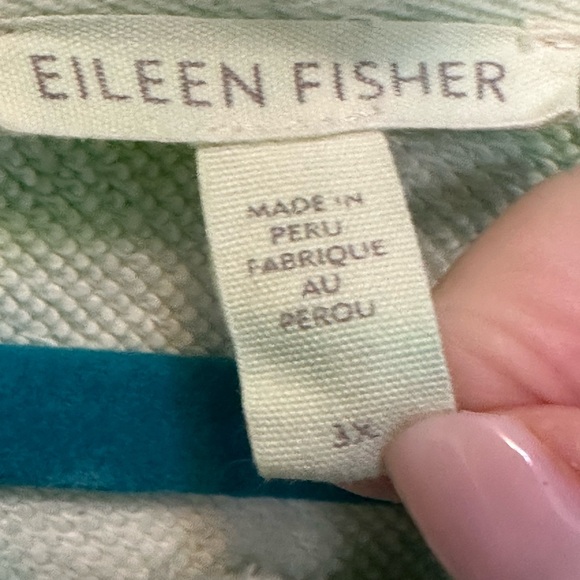 🦋 Eileen Fisher Organic Cotton French Terry Hooded Top - Picture 3 of 3